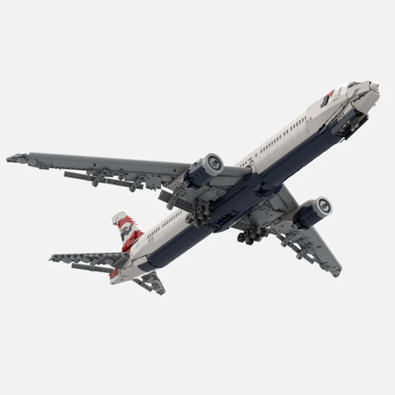 Modèle d'avion de ligne civil 777-300er, briques de construction MOC, équipement de guerre, technologie modulaire, jouets à assembler pour enfants, costume, cadeaux de vacances