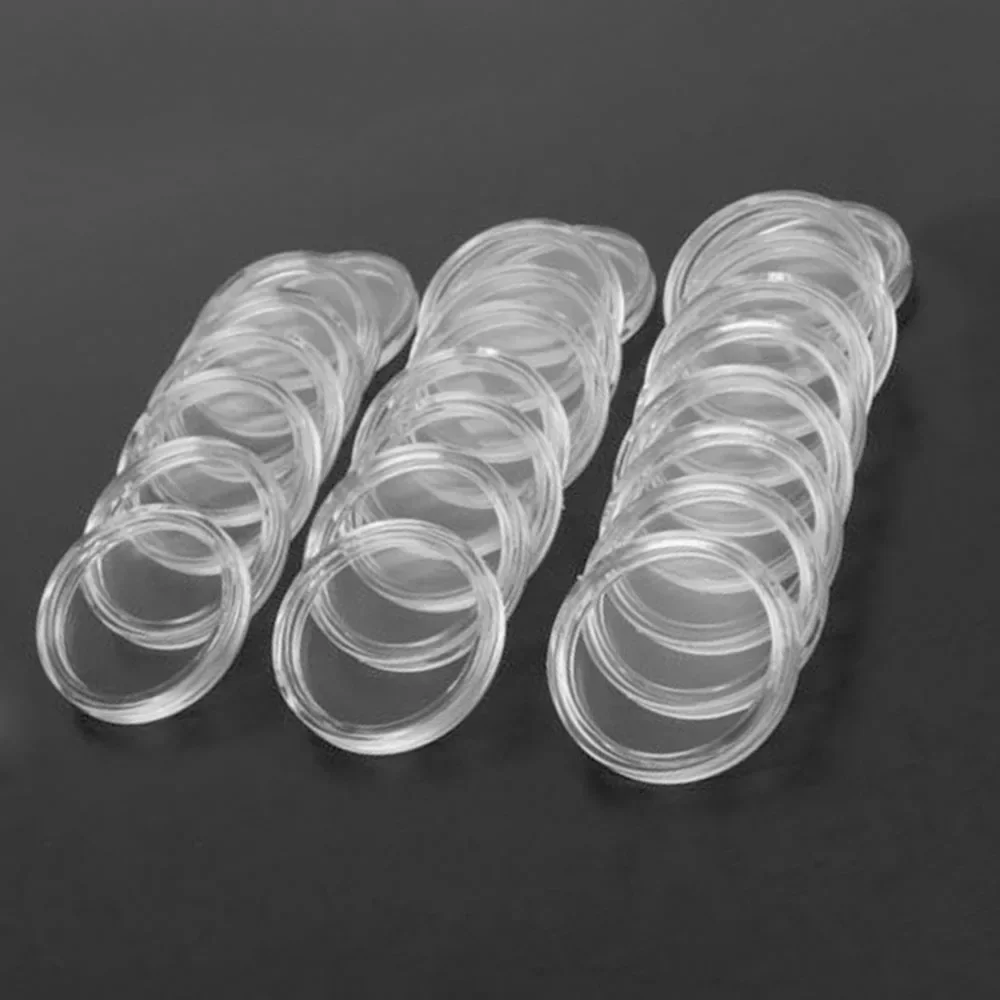 100pcs 25mmTransparent Round Coin Capsule Container Storage Box Holder Portable Case Coin Collection Holder Home Supplies