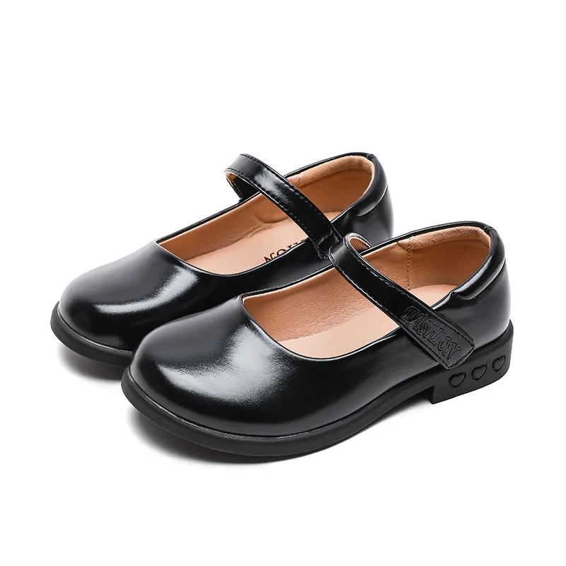 Kids Black genuine Leather Shoes Girls Princess Shoes Children's Student Dance Performance Shoes for School Chaussure Fille