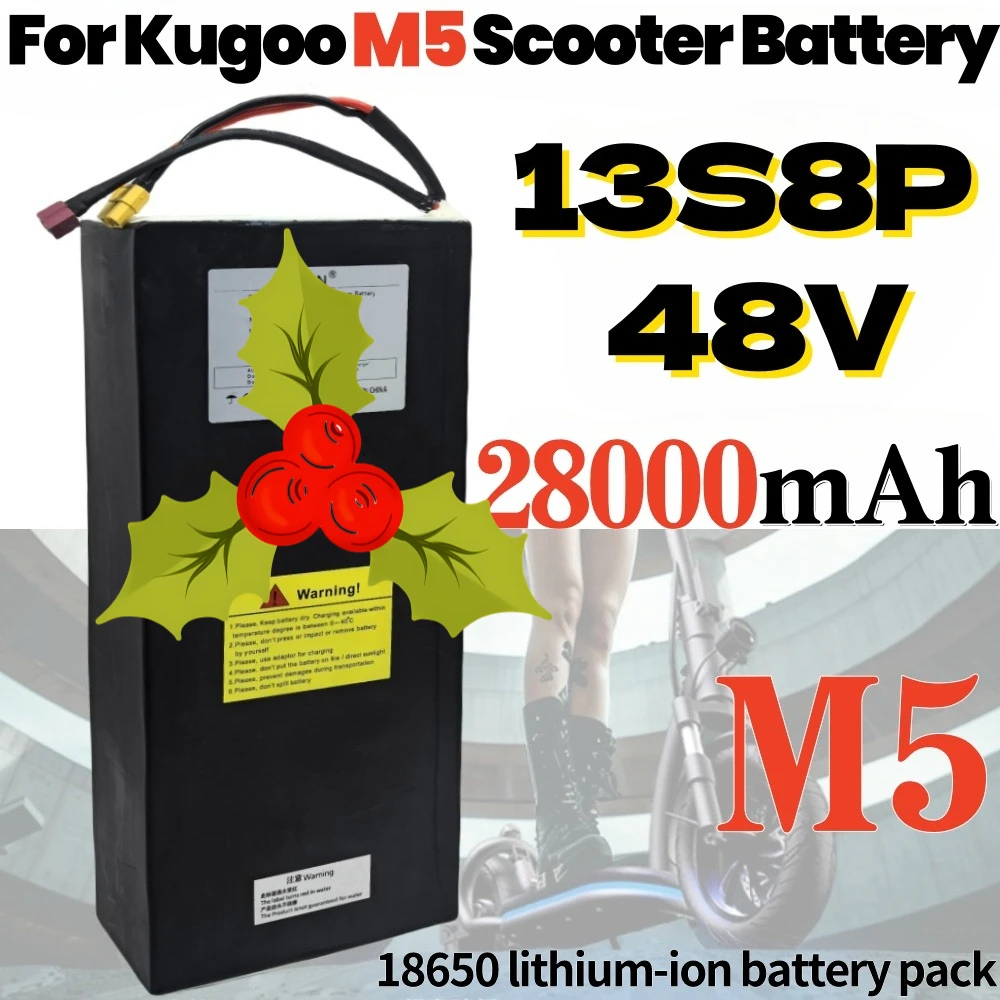 18650 13S8P 48V 28Ah for Kugoo Kirin M5 Electric Scooters with Lithium Rechargeable Batteries