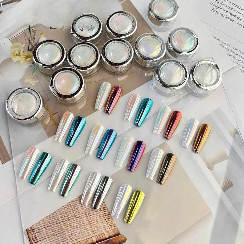 

Moonshine Powder Shining Super Glitter for Nail DIY Chrome Powder Manicue Decoration Glitter Iridescent Pigment Mirror Effect