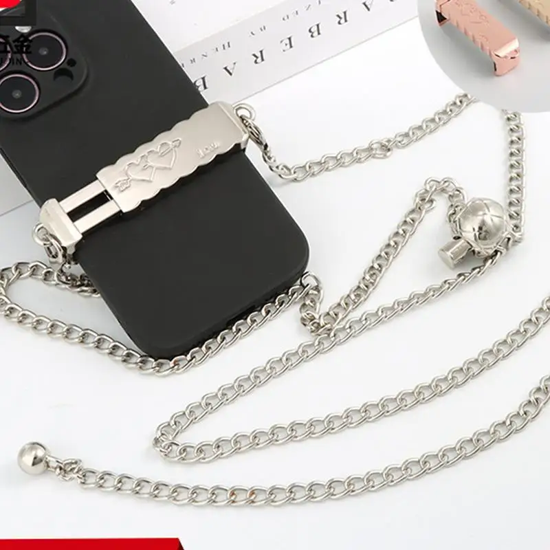 Crossbody Phone Lanyard Adjustable Metal Universal Cell Phone Strap Wear-Resistant Phone Strap For Commuting Portable Phone