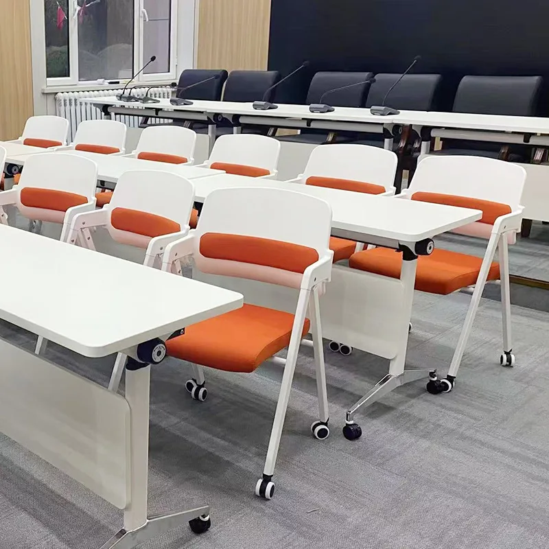 Folding training chair with table board