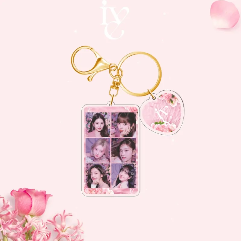 KPOP IVE Character Merch Keychain for Women Men Kawaii Fashion Acrylic Key Ring Holder Gifts Car Bag Charm Accessories