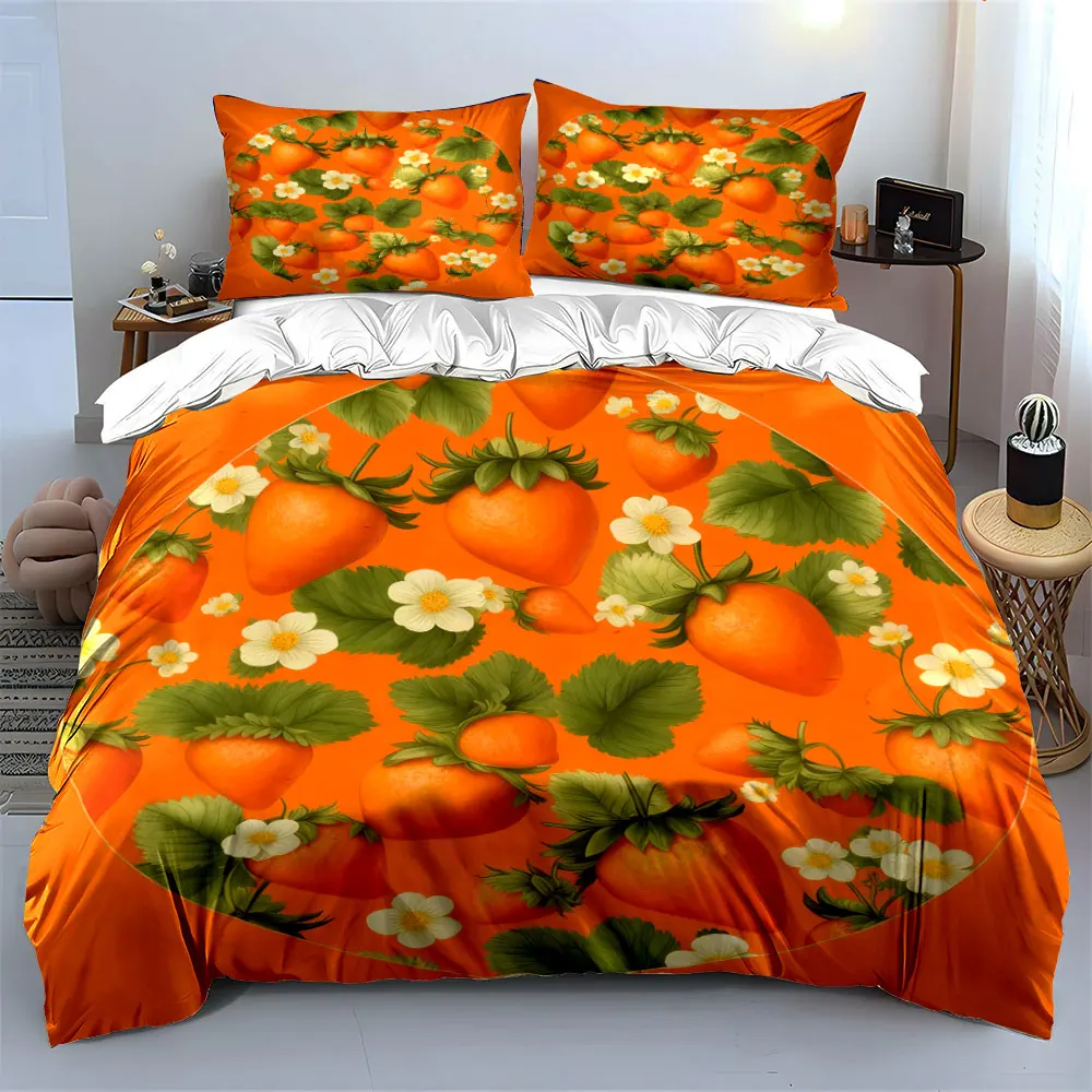 

"Strawberry Pattern Decorative Set" Soft Comfortable Duvet Cover Bedding Set Included 1*Duvet Cover & 2*Pillowcases, gift