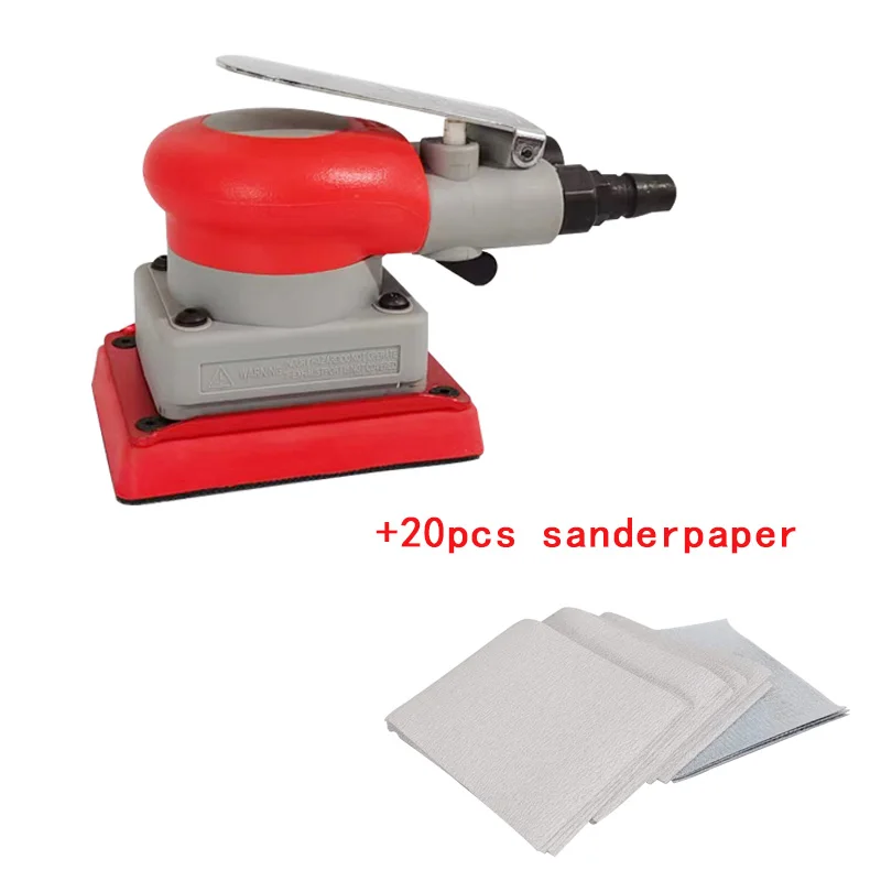 

ATPRO Grindering Machine Car Air Sander Polisher With 20Pcs Sandpaper Pneumatic Cars Polishing Grinder Tool Square 70*100mm