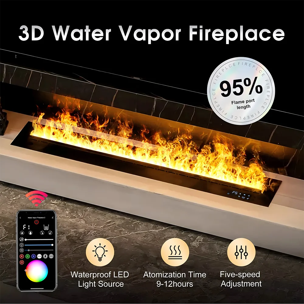 Steam fireplace intelligent simulation flame humidifier decoration 3D colorful flame living room atomization electric fireplace