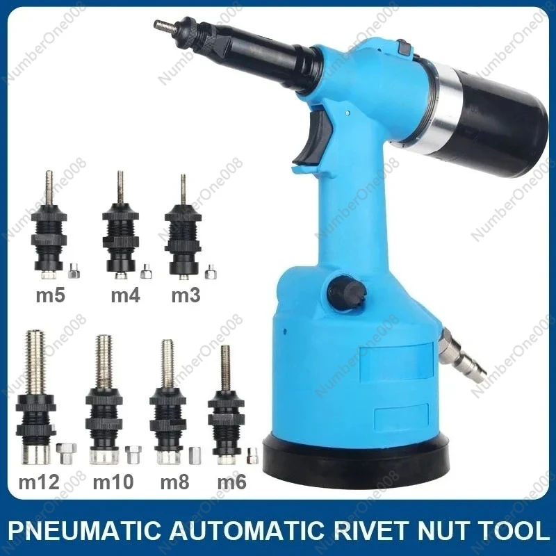 Pneumatic Air Rivet Nut Guns ISO M3 M12 Automatic Insert Threaded Pull Setter Riveting Rivnut Tool for Nuts