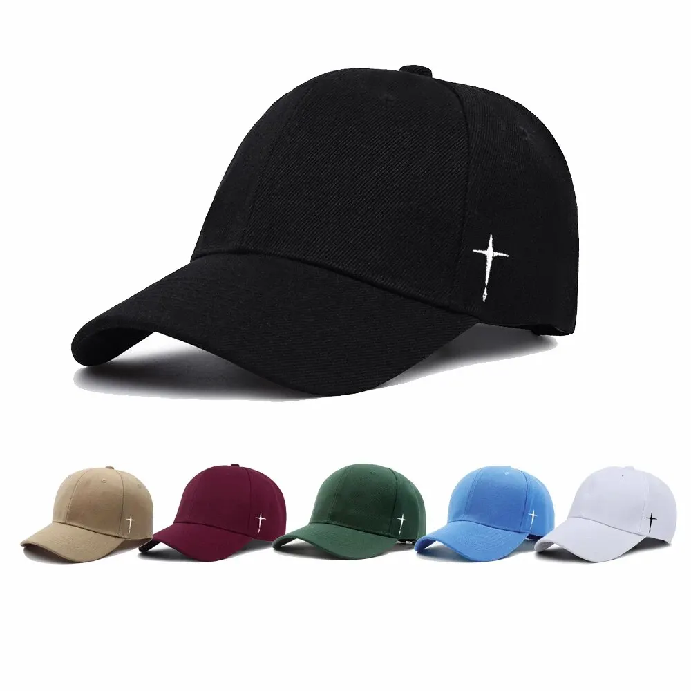 Unisex Simple Cross Water Drop Embroidery Baseball Caps Spring and Autumn Outdoor Adjustable Casual Hat Sunscreen Hat