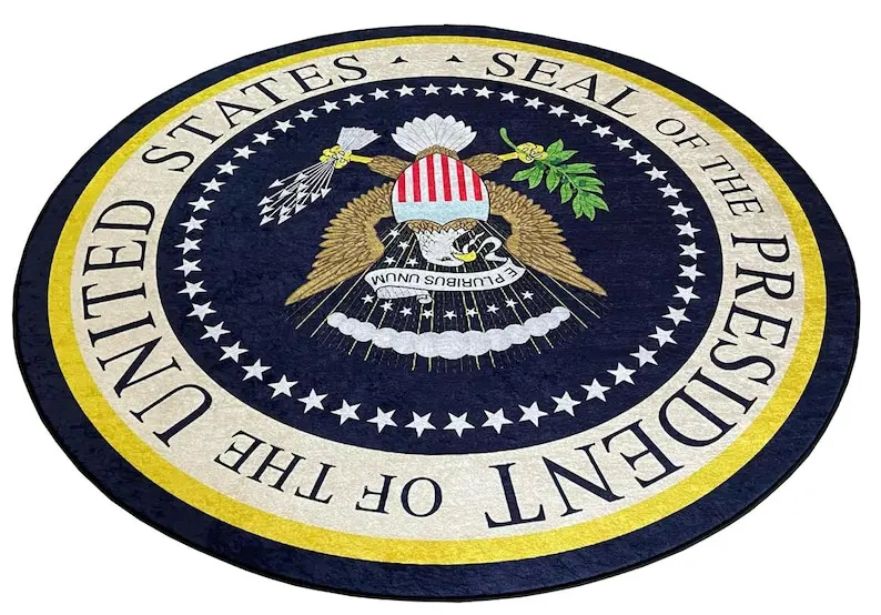 ختم تجريدي وبساط مستدير للرئيس - سجادة منطقة حديثة غير قابلة للانزلاق لديكور المنزل