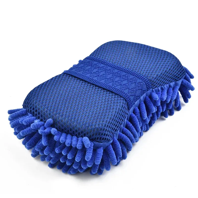 Esponja de Microfibra Chenille para Lavagem Automotiva, Escova de Limpeza, Almofada de Lavagem, Toalha de Lavagem, Luvas Automotivas, Acessórios e Gad