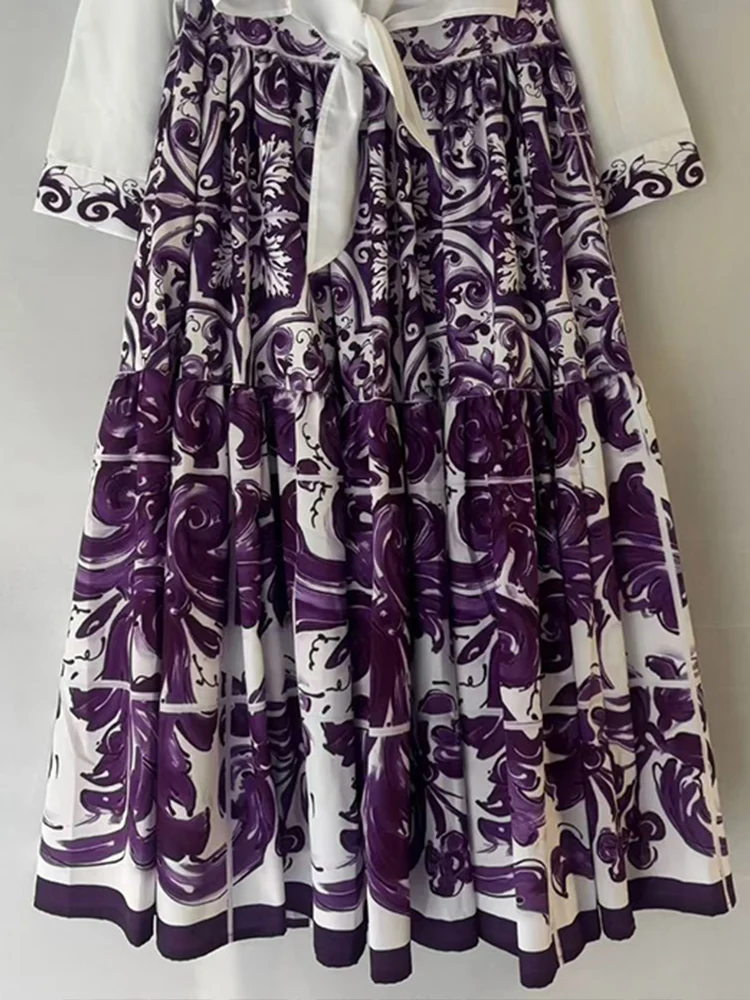 패션 봄 여성 신상 투피스 라펠 긴팔 밑단 레이스업 허리 셔츠+하이웨이스트 A라인 빅 스커트 여성 정장