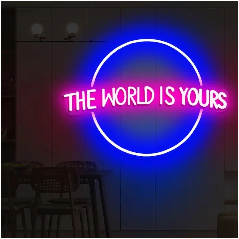 The World Is Yours Led Neon Sign Custom Neon Sign, Game Room Neon Sign Bedroom Wedding Gift Custom Wedding Decor Home Decor