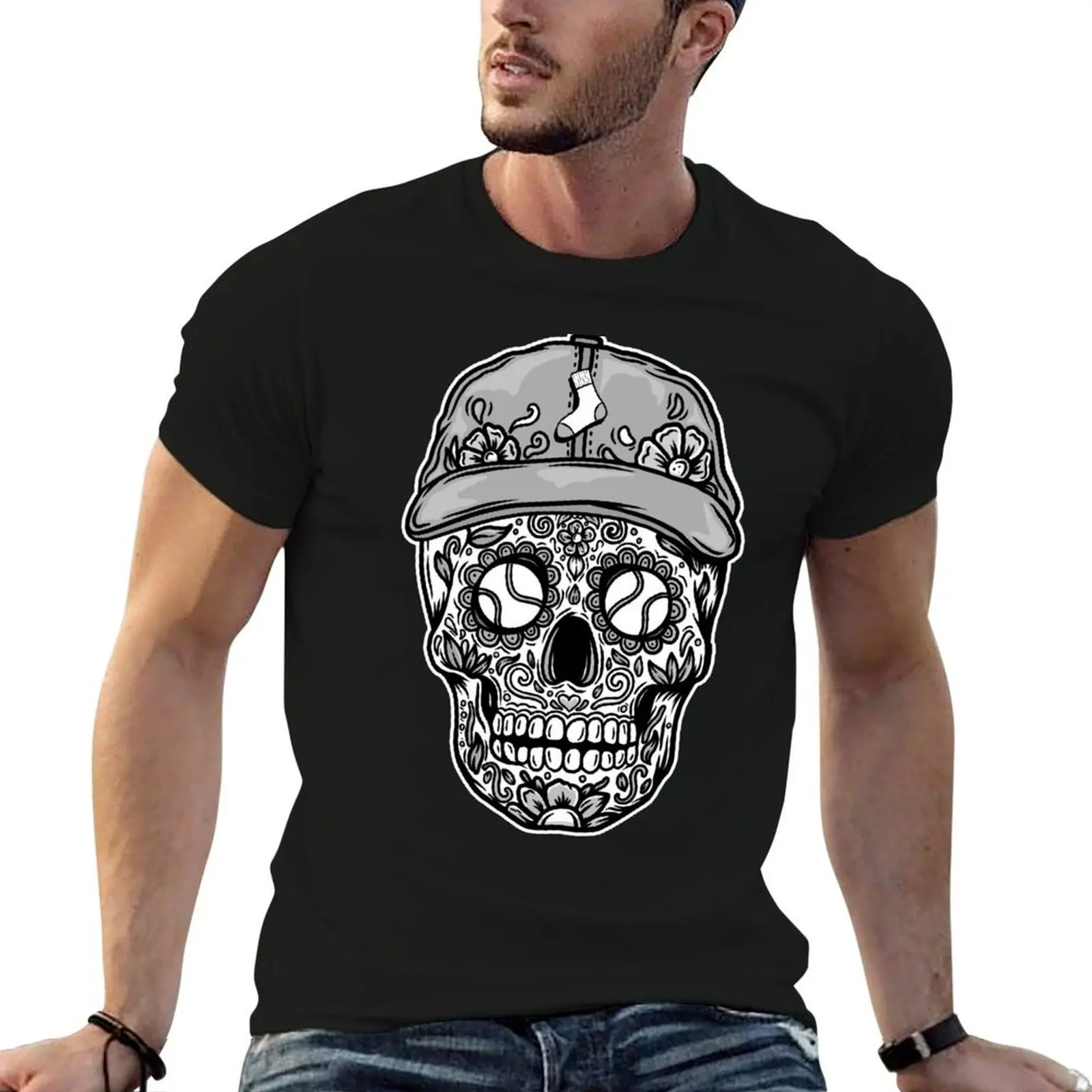 

man percent Sugar cotton 100 Skull T-Shirt for 100% t man shirt Baseball t tshirt cotton Chicago graphic shirt
