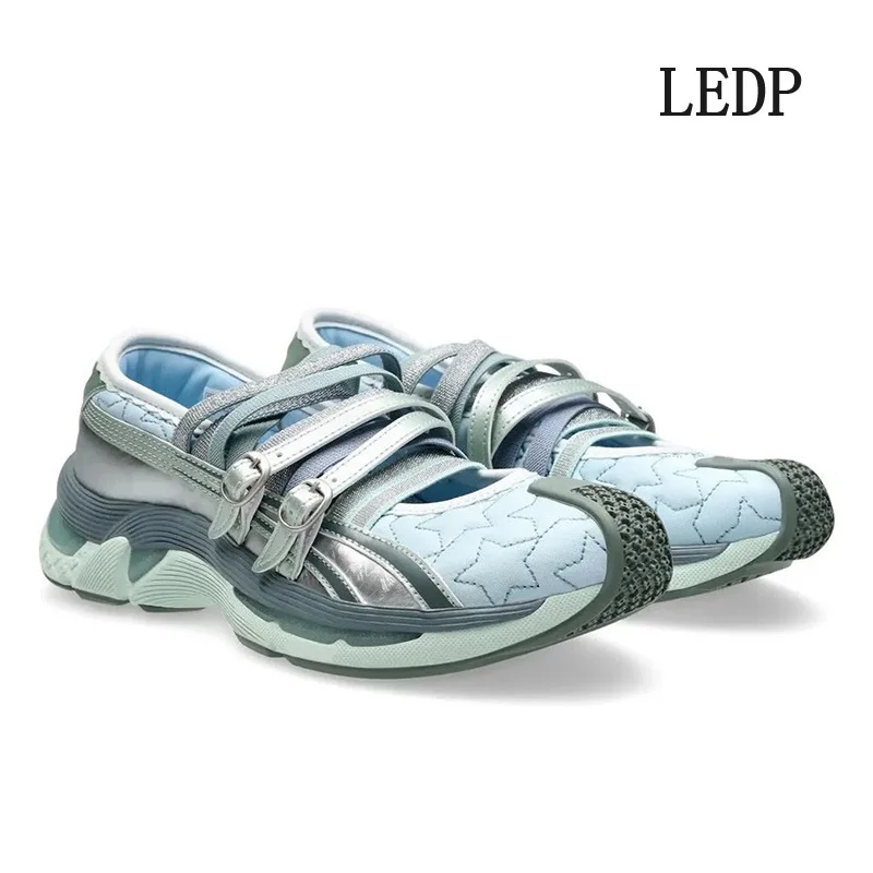 LEDP Brand Japanese Lace-up Ballet Flats Women's 2024 Summer Ins Casual Single Shoes Hollow Sports Design Sense of High Quality