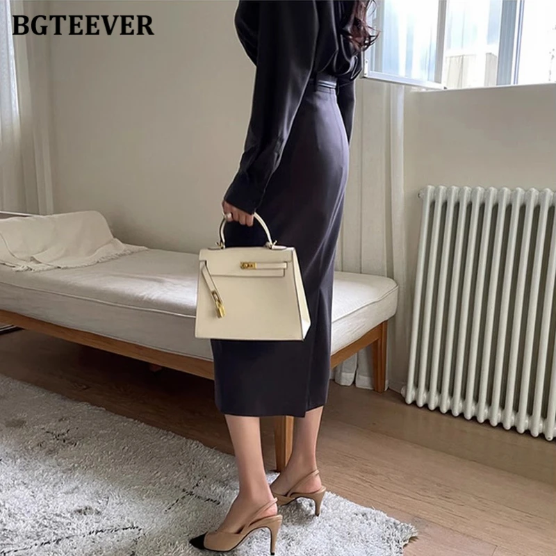 BGTEEVER Chic Stylish High Waist Female Slim Package Hip Skirts Spring Autumn Elegant Women Skinny Pencil Skirts OL Skirts