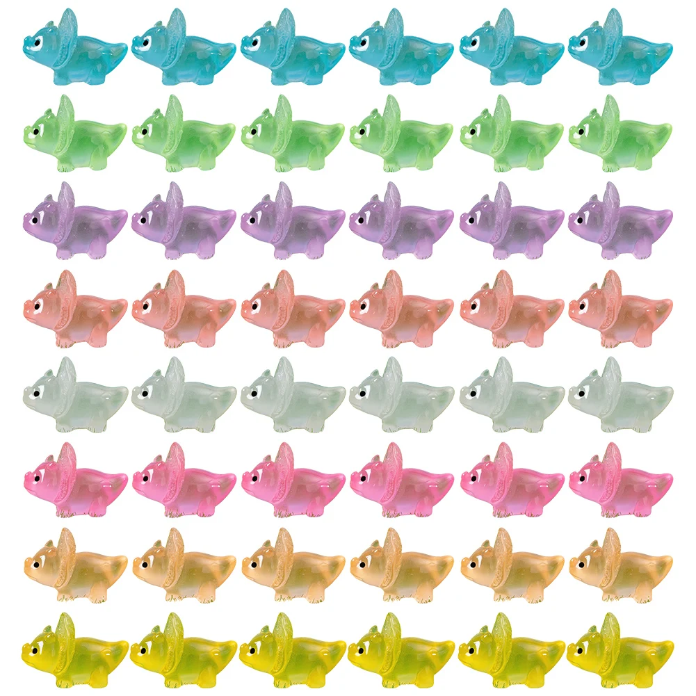 

48pcs Mini Resin Dinosaur Figures Toys For Garden Micro Landscape Aquarium Decor 2.1*1.5 Cm Decoration Crafts Accessories