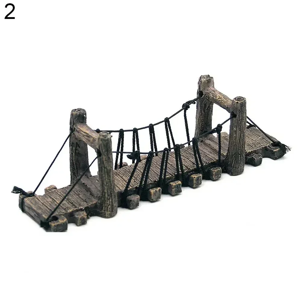Aquarium Resin Bridge Fish Tank Ornaments Decoration  Rockery Mountain Bridge Landscape Pet Supplies - Image 2