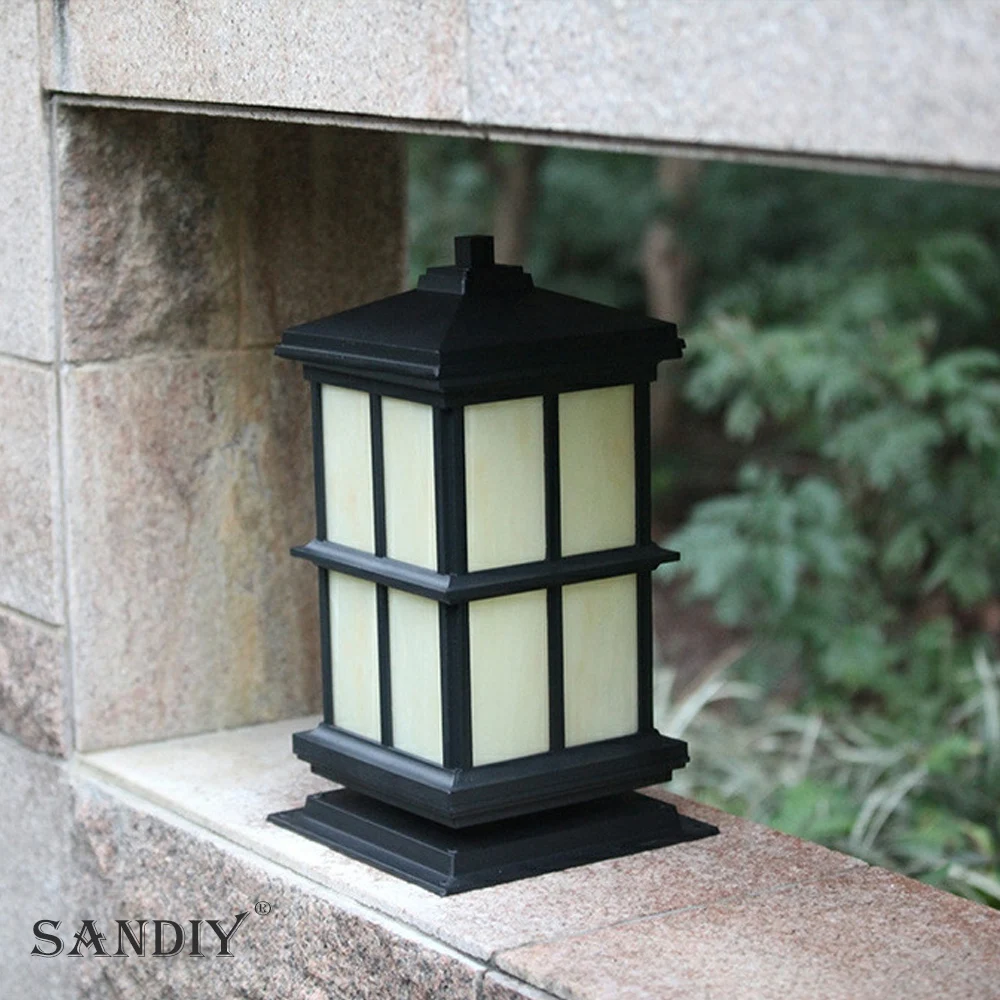 Simple New Chinese Pillar Light Solar Gate Pillar Garden Light Waterproof Super Bright Villa Fence Household Gate Lamps