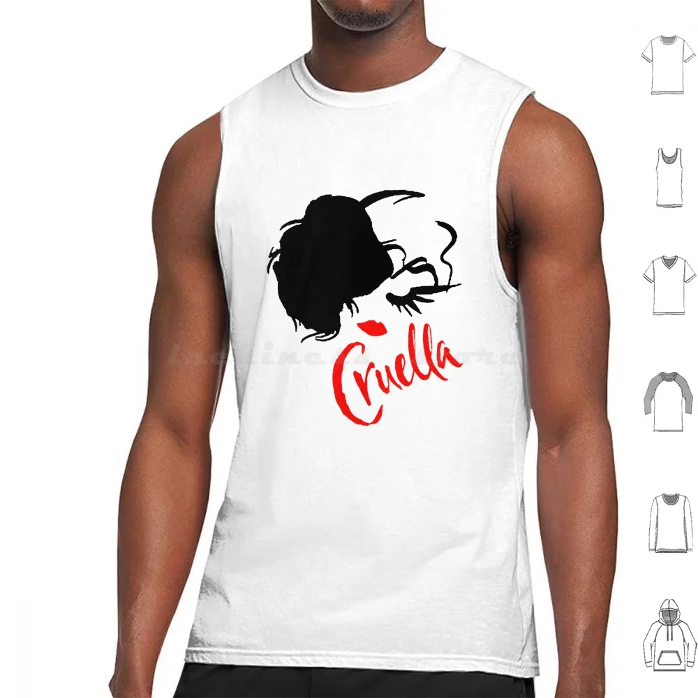 Cruella Movie Tank Tops Print Cotton Classics Cruella Descendants 2 Movies Villains Purple Queen Of Hearts Mistress Of All