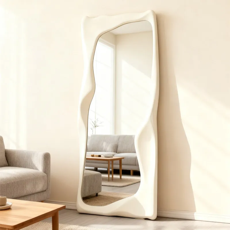 American creative full-body mirror European irregular floor mirror Home cloakroom full-length mirror Clothing store fitting