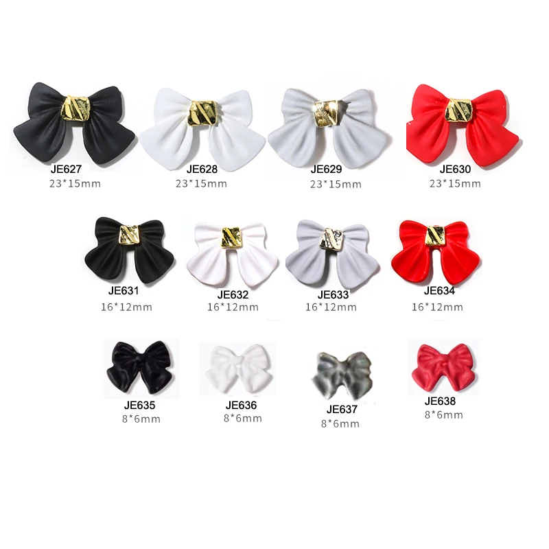 10Pcs Two-color Bowtie Multi-Shapes Charms Rhinestones 3D  Metal 16mm Bowtie Nail Art Decoration For Nail Salon DIY Gems,rtrt332