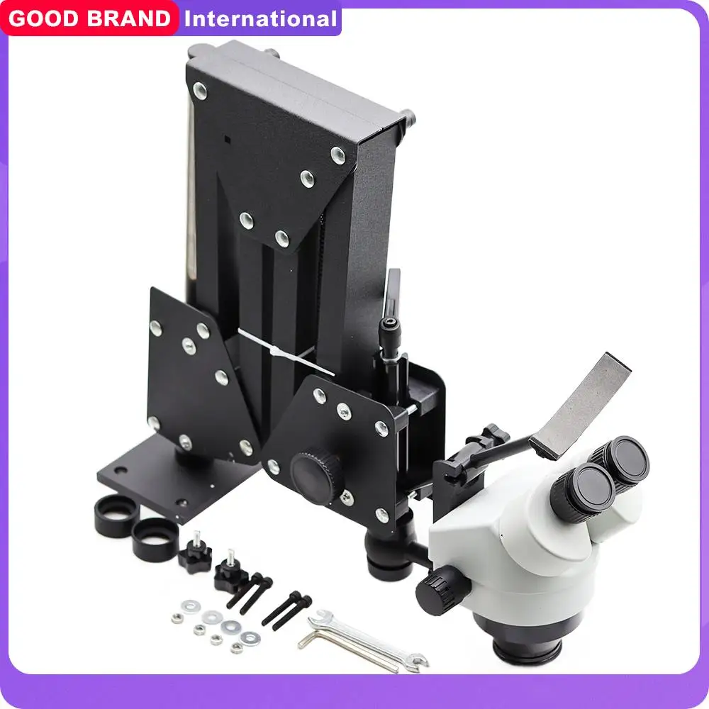 7X-45X Stereo Microscope with Hard Aluminum Stand Jewelry Microscope Dental Microscope for Jewelry Tools