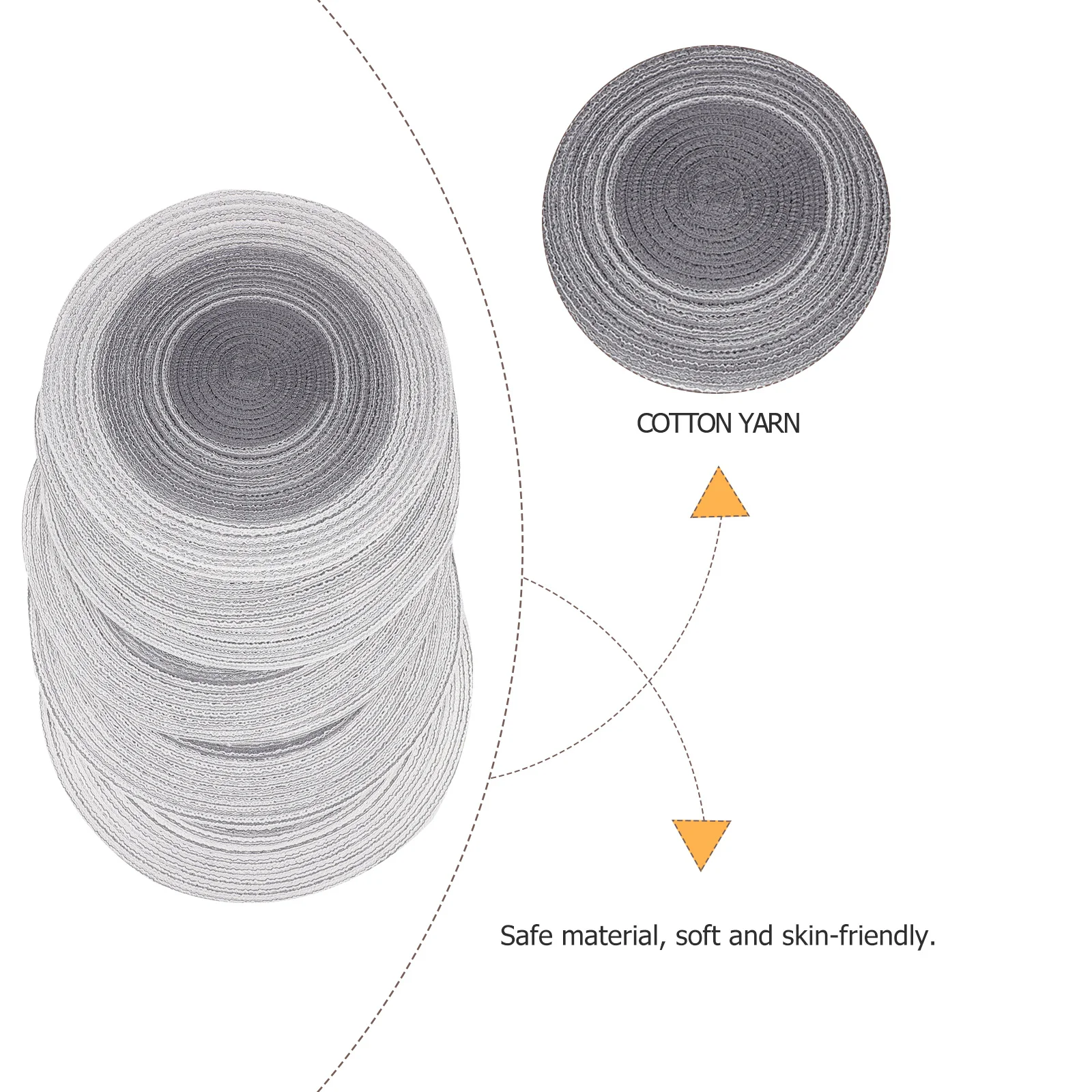 

6Pcs Dinner Placemat Handmade Cotton Yarn Material Soft Touch Skin-Friendly Table Mat for Coffee Cup Tea Mug Coaster Function