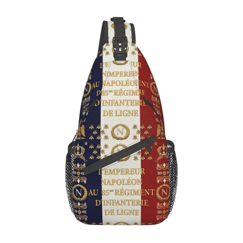 Napoleoński francuski 85th Regimental Flag Crossbody plecak na ramię mężczyźni niestandardowy pierś torba na ramię dla podróżujących Daypack