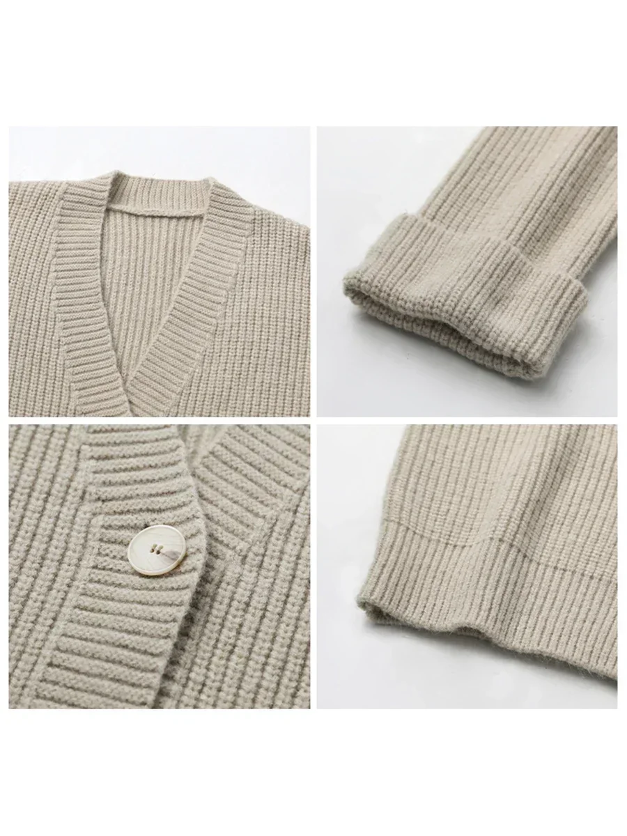 CHIC VEN Fashion Women Cardigan Solid Single Breasted New Loose Long Casual Knitted Sweater Female Jumpers Spring Autumn 2024