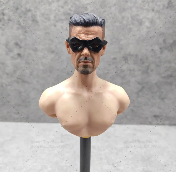 1/6 1/12 escala hombres soldado Cosplay murciélago Robin máscara de ojos superhéroe Retro media cara máscara ajuste 12 pulgadas cuerpo de figura de acción