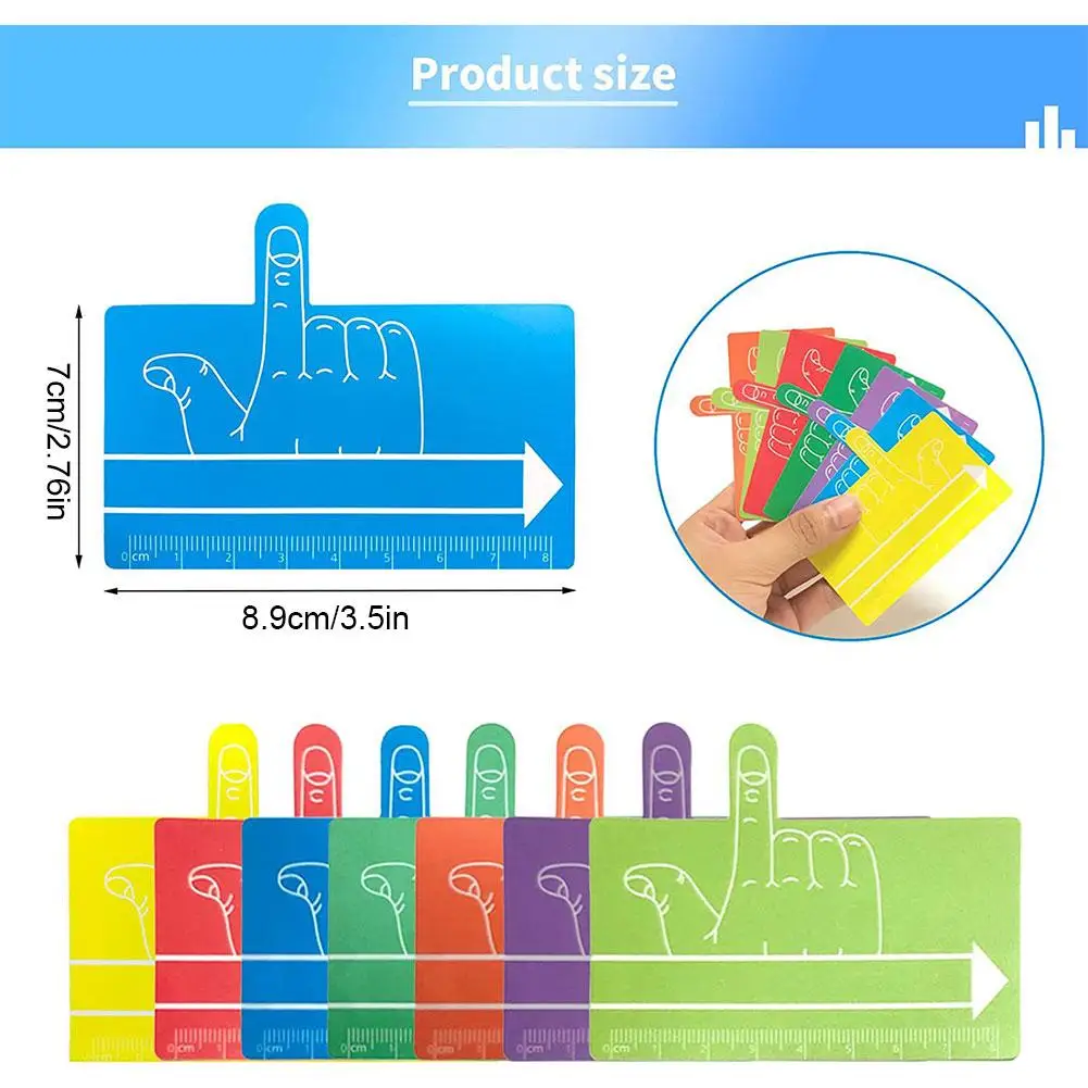 8pc Bookmark Finger Spacer Writing Tools Multi Functional Kids Guided Strips Dyslexia Pad Reading Aid Film Learning Writing Tool