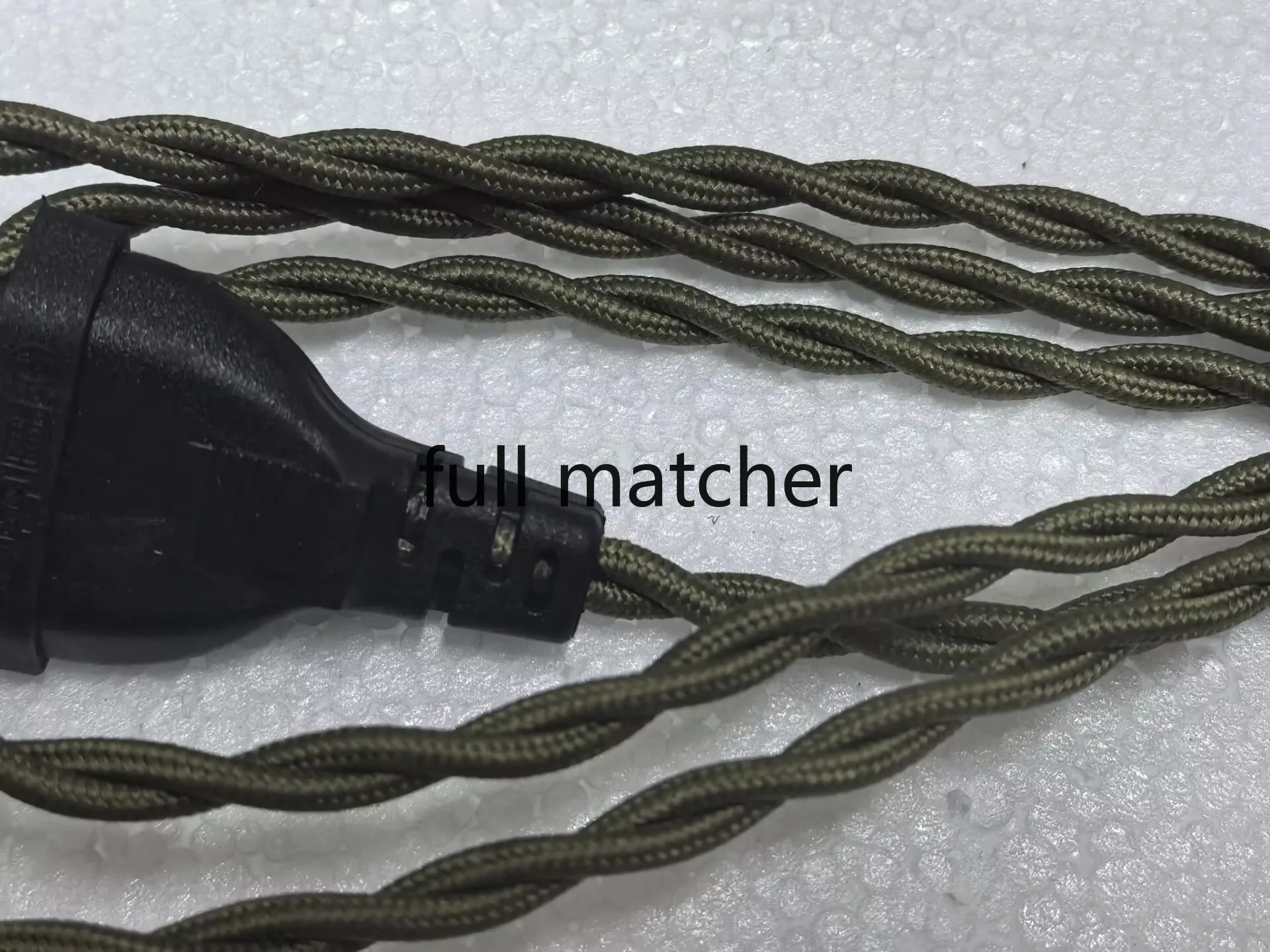 2m AC 220-250V Vintage Woven Cloth Power Cord With EU Plug Buttom Switch Supply Power Cords