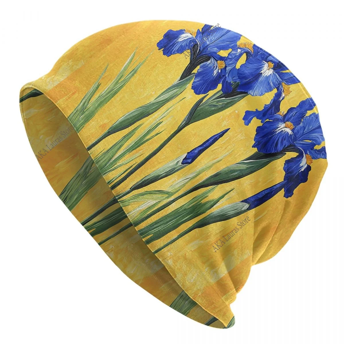 القزحيات 2 فان جوخ الرجال النساء بيني يندبروف قبعة تزلج طبقة مزدوجة النسيج بونيه قبعة #1