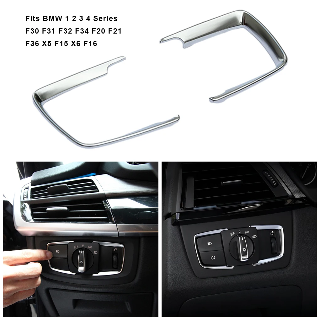 ABS Car Headlight Adjustment Switch Frame Trim Sticker Fit For BMW 1 2 3 4 Series F30 F31 F32 F34 F20 F21 F36 X5 F15 X6 F16