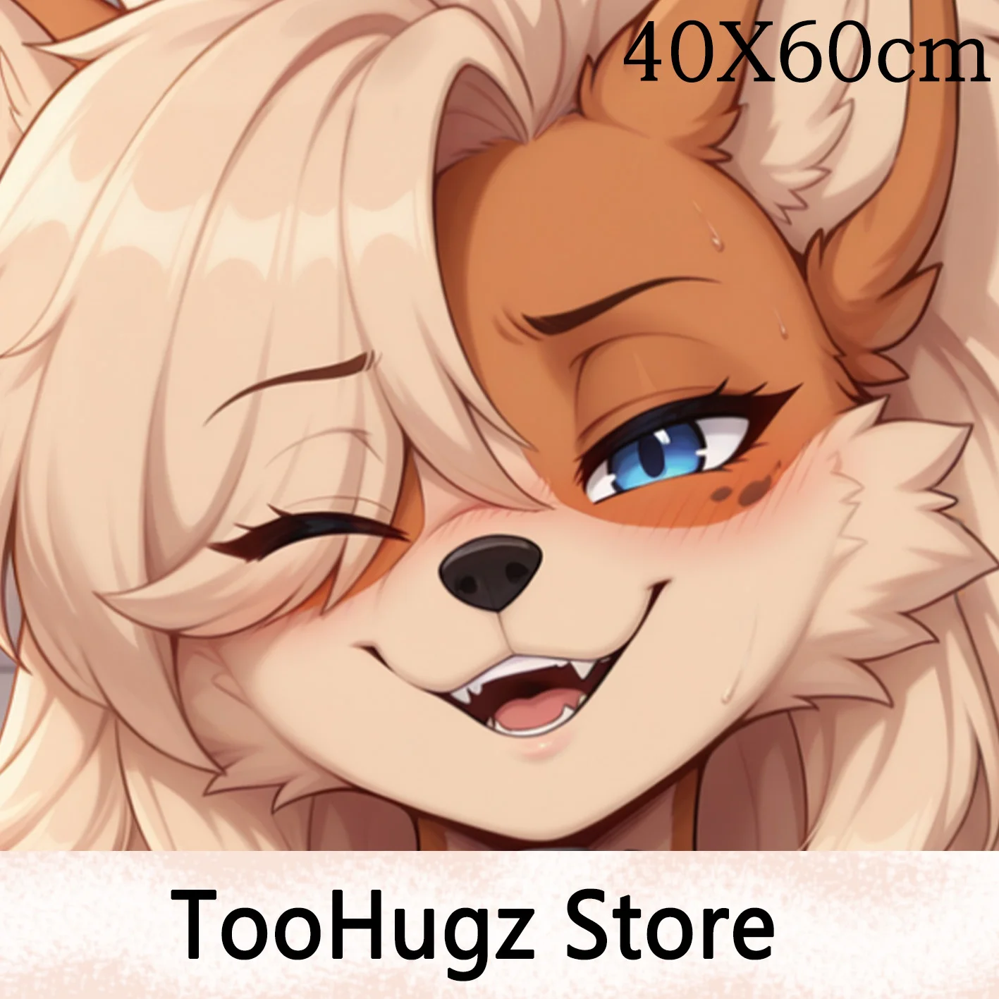 School Break Furry Anime Animal Pillow Cover Anthropomorphic Cartoon Character 40x60cm Sofa Bedding