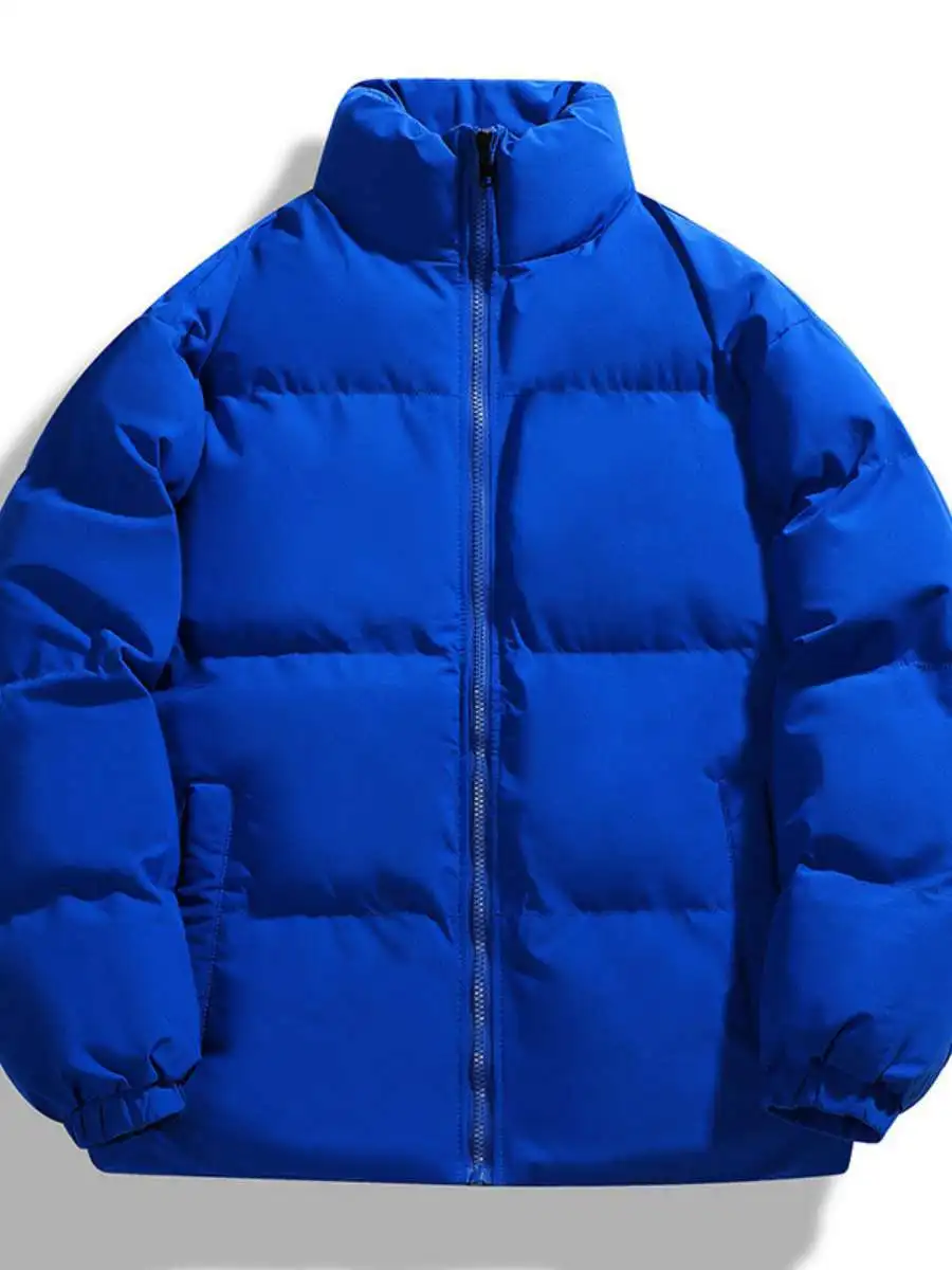 

Men's Casual Cotton Jaet Pure Color ort Bread Sle Stand Collar Autumn Winter New Arrival Loose Fit Printed Thiened Si...