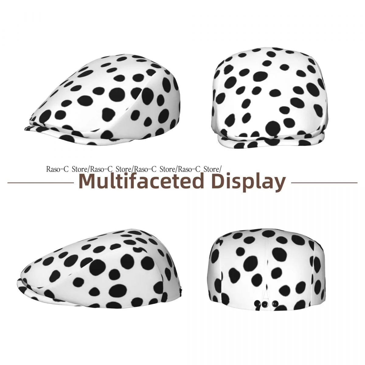 Spring Summer Adult Flat Cap Polka Dots Pattern Unisex Newsboy Ivy Cap Light Thin Forward Beret Outdoor Hat