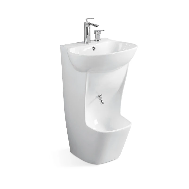 Modern Muslim Ceramic Sink Foot Bath Wudu Basin Drainer Prayer Easy Clean Lever Handle Polished Eco-Friendly 9L Capacity Full
