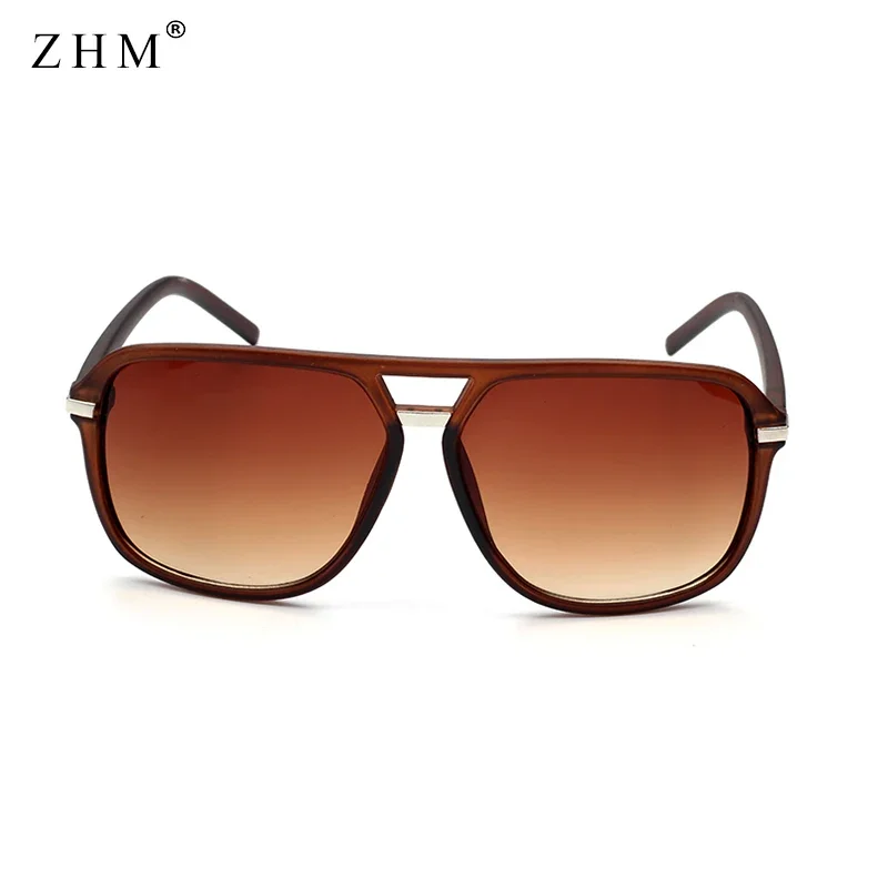 ZHM Fashion Men Cool Square Style Gradient Sunglasses Driving Vintage Brand Design Glasses Oculos De Sol  Sunglasses Men