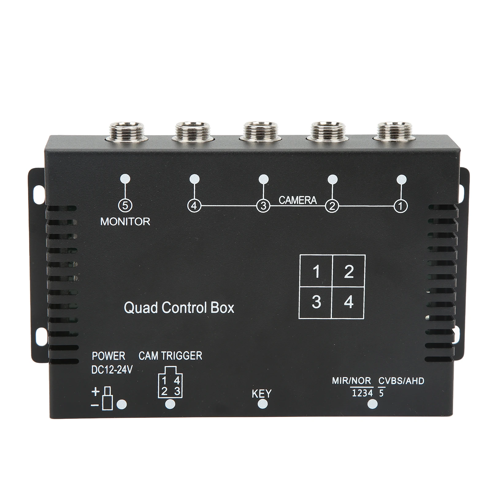 Parking Camera Video Switch 4 Channel Video Splitter 1080P AHD DC12V 24V Camera Video Screen Switch for RV Truck Bus Trailer