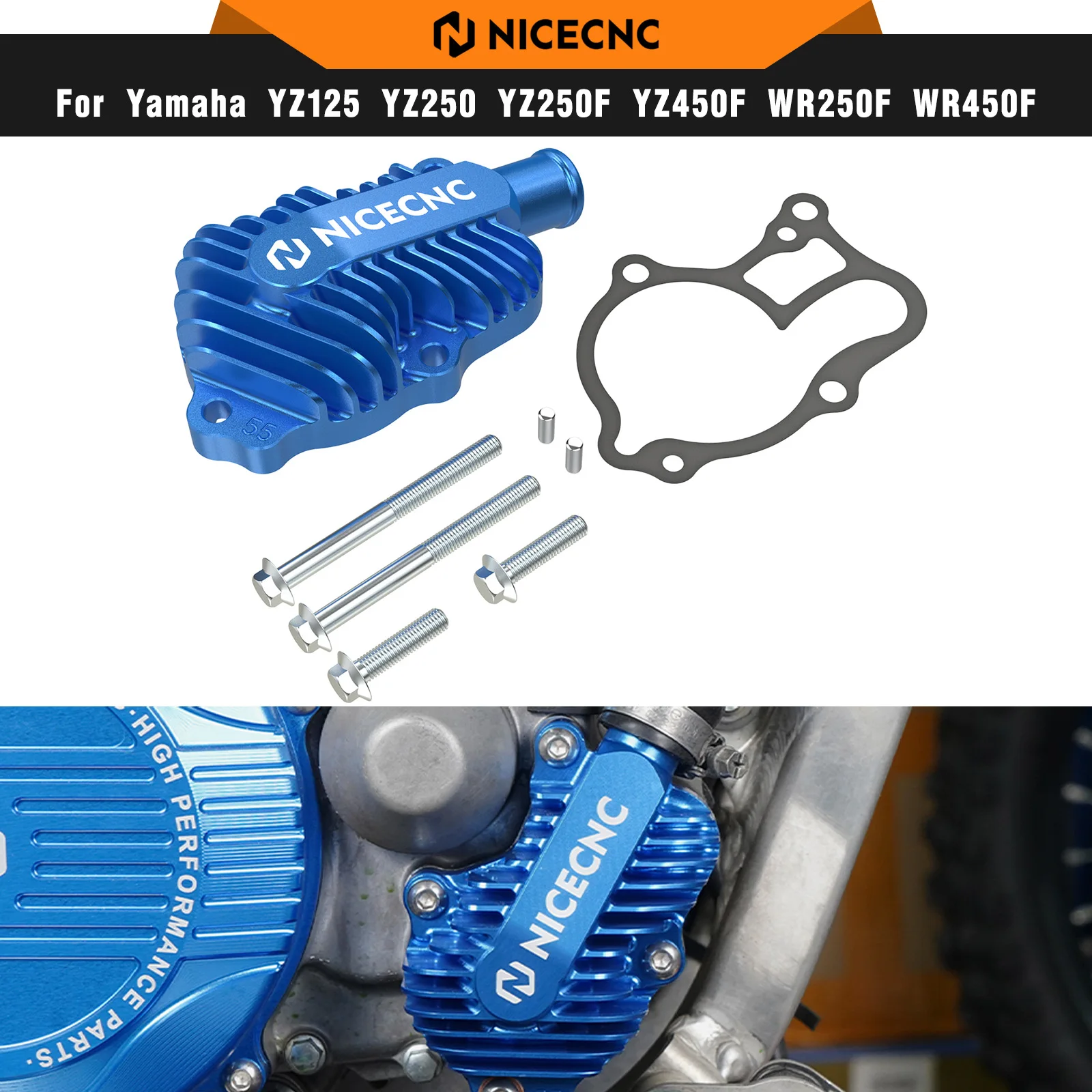 

NICECNC For Yamaha YZ250 YZ 250 1999-2024 Motorcycle Aluminum Water Pump Cover For Yamaha YZ250X YZ 250X 2016-2023 2022 2021