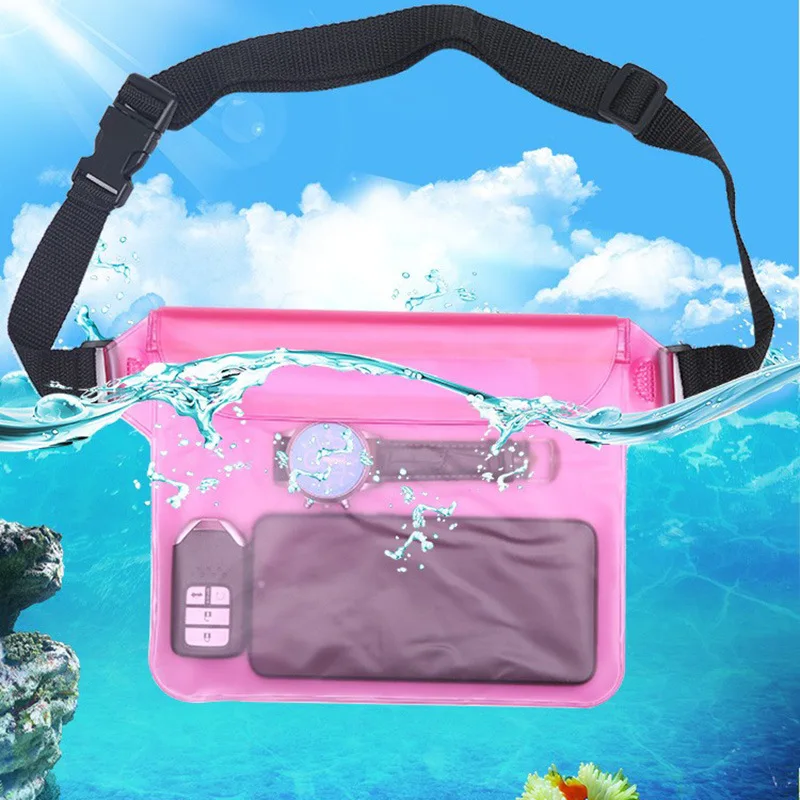 Waterproof Swimming Waist Bag Drift Diving Waist Pack Underwater Mobile Phone Belt Case Cover Fanny Pack for Beach Boat Sports