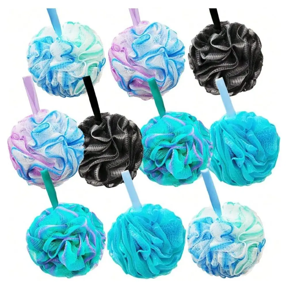 

Набор мочалок для душа, губок-мочалок для ванны, отшелушивающих шариков-мочалок для душа для женщин и мужчин, для мытья тела в ванной, для отшелушивания и ухода