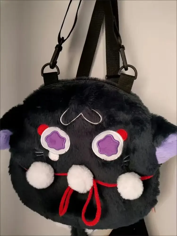 Genshin Impact Plush Bag Scaramouche Cat Wanderer Cosplay Stuffed Toy Cute Shoulder Bag Dolls Backpacks Birthday Kids Gift