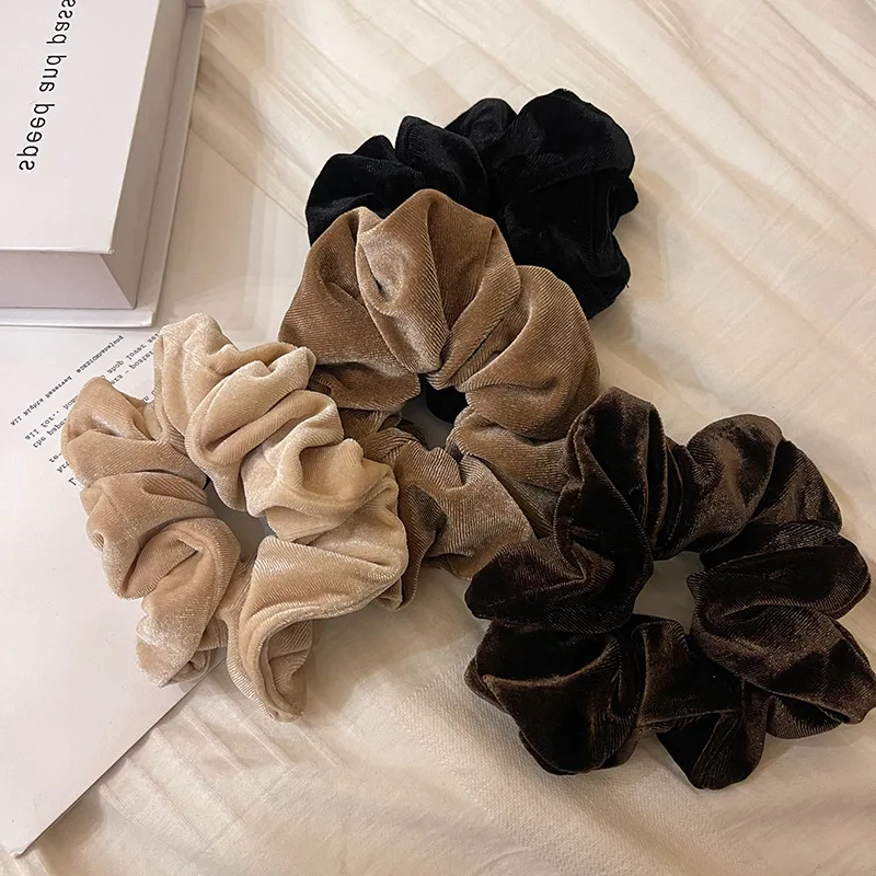 Velvet Hair Scrunchie Girl Ponytail Holder Large Elastic Rubber Hair Rope Women Hair Tie Soft Headwear Fashion Hair Accessories