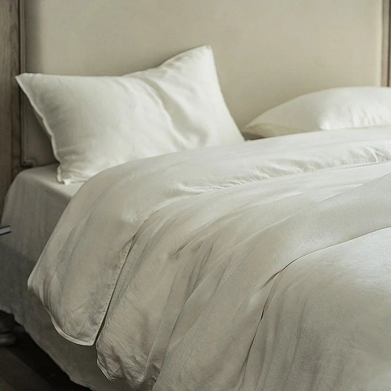 

Light Luxury Solid Color 80 Pcs Lazy Premium Lenzing Tencel Four-piece Set~ Silk Slightly Velvet Soft, Silky and Skin-friendly
