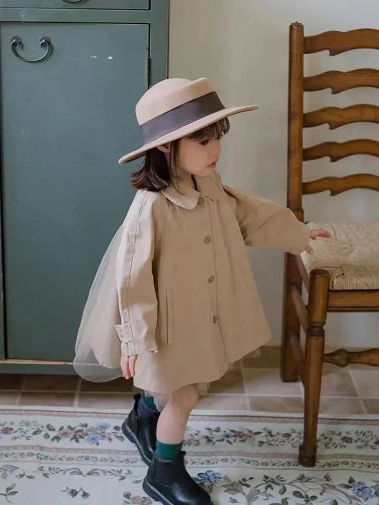 Fashion Baby Girl Windbreaker Jacket Cotton Autumn Infant Toddler Child Classy Versatile Jacket Dust Coat Trench Baby Clothes