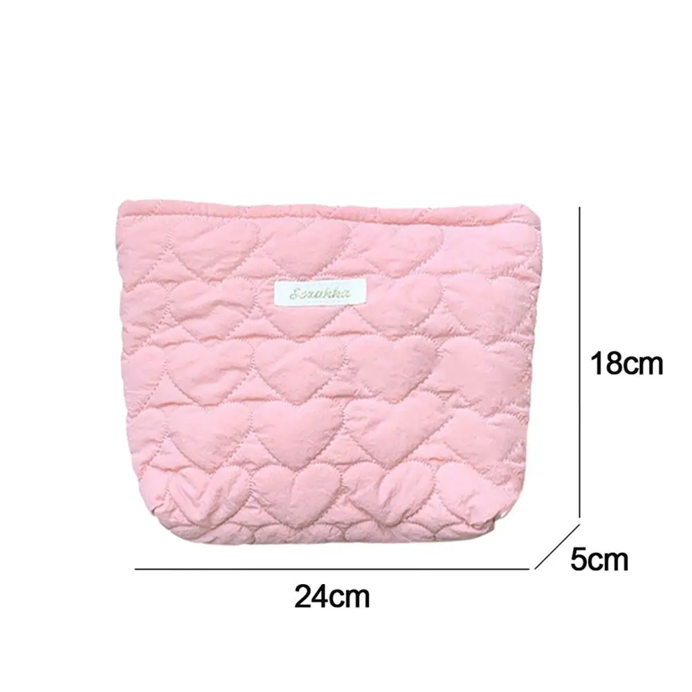 女性用キルティングメイクアップバッグ,コットン,内ポケット,ジッパー,無地,大容量,化粧ケース