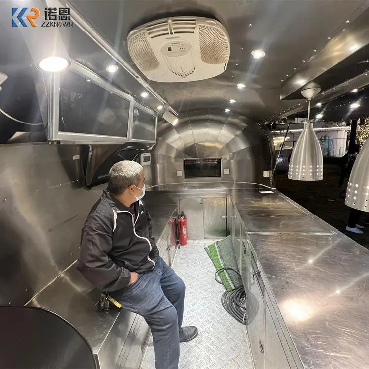 Hot Dog Pizza BBQ Ice Cream Cart Mobile Bar Concession Food Trailer Airstream Food Truck With Full Kitchen Restaurant Equipment